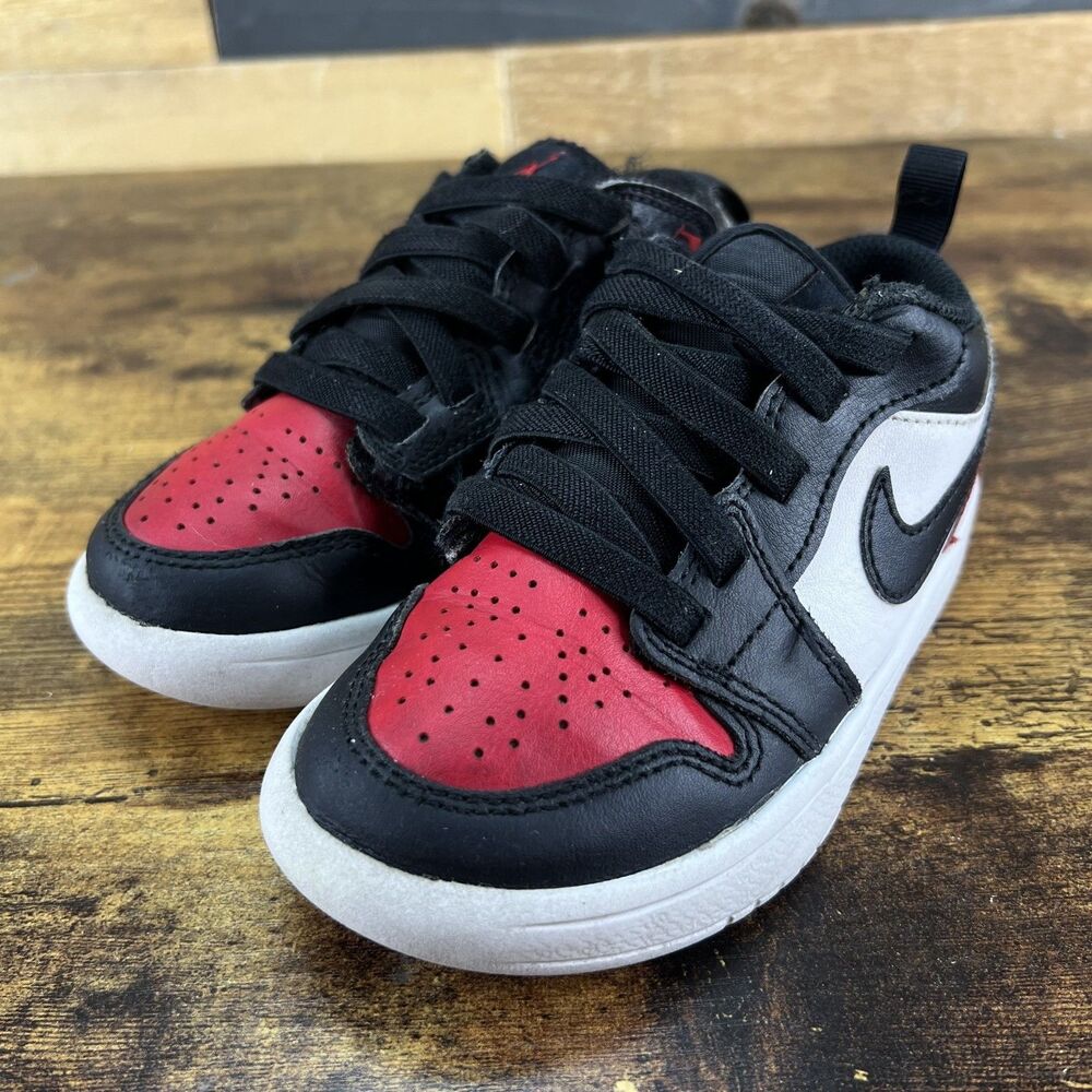 Kid's Jordan 1 Low Alt White/Black-Varsity Red-White Sz11c (DR9748 161)